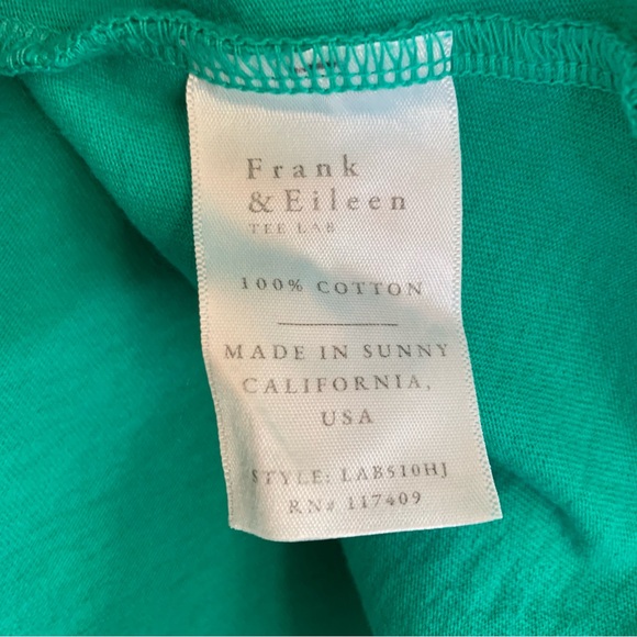 Frank & Eileen Patrick Popover Henley Long Sleeve Shirt Teal Clover Green XS - Picture 7 of 8